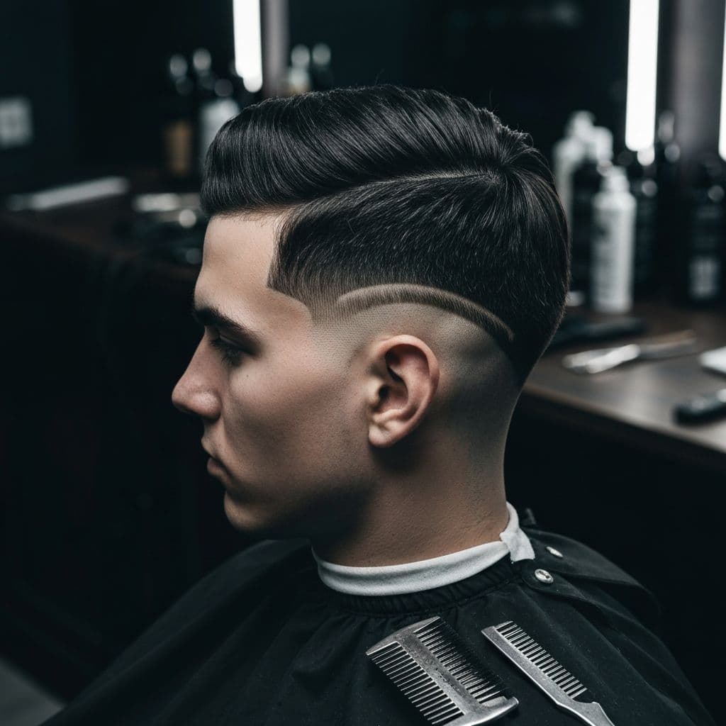 Strakke fade van dichtbij bij Kapsalon Amir